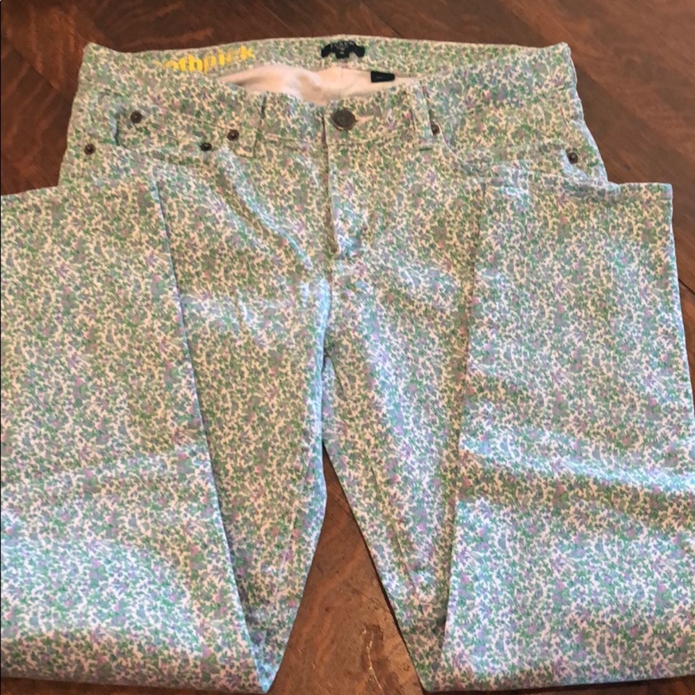 💐 J. CREW Floral Toothpick Jeans 💐